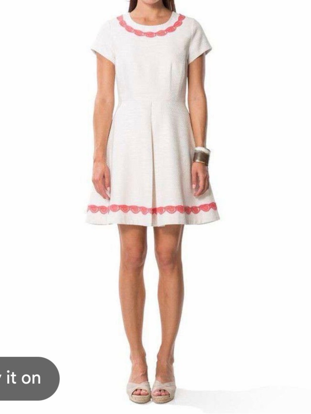 NWT Basket Fit and Flare White Dress with Lace. Size 8. Sail to Sable